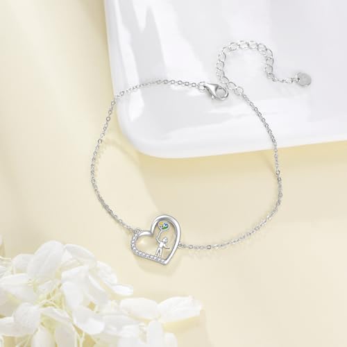 YFN Autism Awareness Bracelet Sterling Silver Puzzle Piece Charm Bracelet ASD Jewelry for Women Inspirational Autism Awareness Gifts4