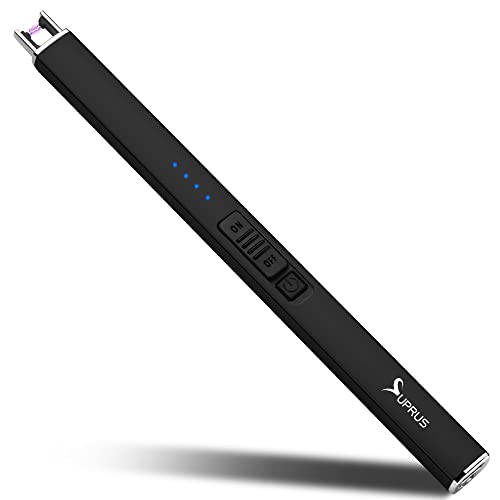 Comparison: Best Electric Lighter For Candles 7 SUPRUS Electric Lighter Arc Windproof Flameless USB Lighter Rechargeable Lighter with Safety Lock for Candle BBQ Camping (Black)