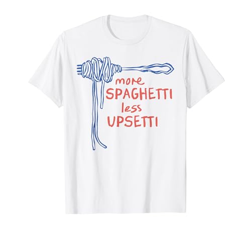 More Spaghetti Less Upsetti T-Shirt, Men, White, Large