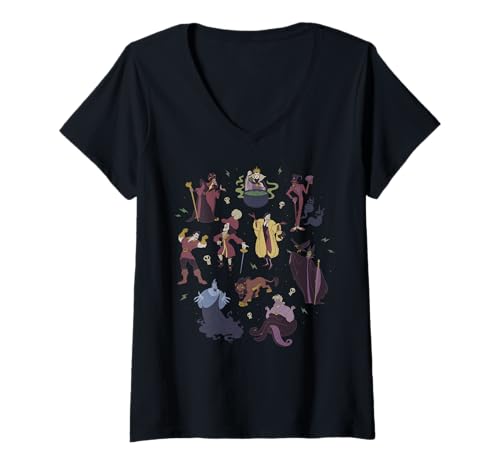 T-shirt col V Disney Villains haut confortable anti déformation