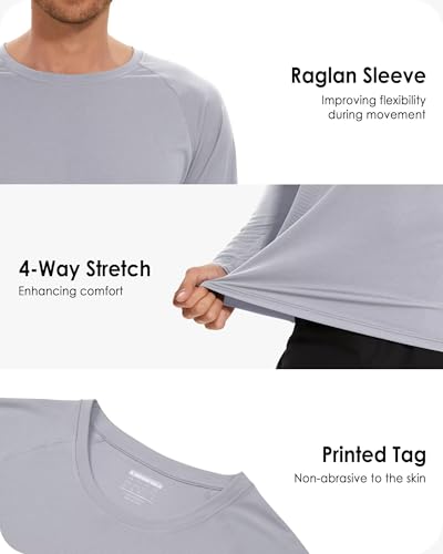 Image of Boladeci Men's UPF 50+ Sun Protection UV SPF Shirts Long Sleeve Lightweight Quick Dry Swim T-Shirts Rash Guard