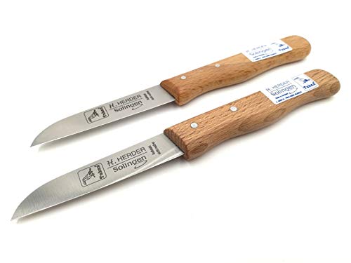 2 Solingen Küchenmesser 17cm Gußstahl Nicht rostfrei Buche Carbon Solinger Handabzug Holzgriff
