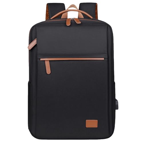 Mochila de Viagem Feminina Com Grande Capacidade Nylon Impermeável,Para 14-15,6 Polegadas Notebook e Negócio Escolar,Com Interface de Carregamento USB Multifuncional (Preto)