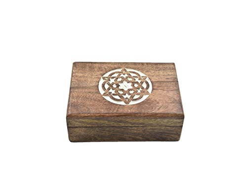 Celtic Carved Whitewash Wooden Jewelry Box Organizer Handmade for Girls and Women