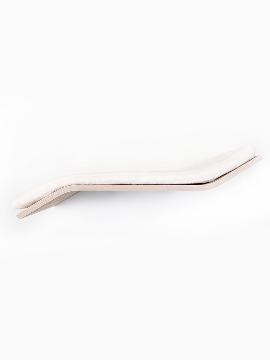 Petrebels Kletterwand, Wandliege Wave 70 cm, Kratzbaum Wand, Premium Qualität Wandkratzbaum, Katzenbett Wandmontage, Holz Farbe Eiche-Altgrau Look
