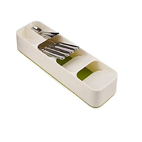 Organizador Talheres Compacto com Divisórias Gaveta - Verde