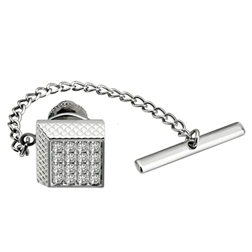 Pins de corbata para hombres con clips cuadrados y accesorios de moda masculinos