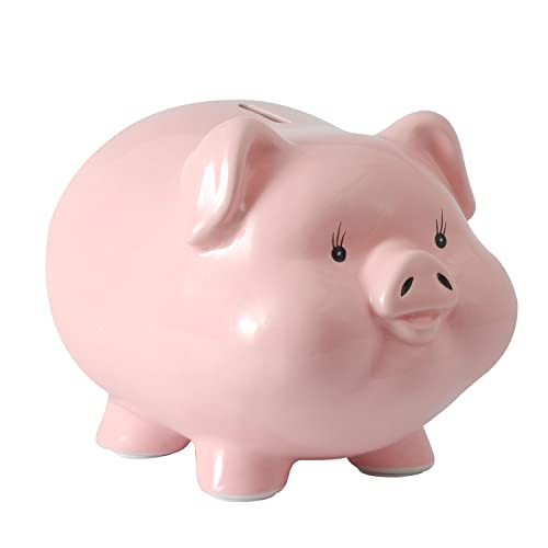 Piggy Banks for Adults Boys Girls Children Kids Coin Money Pig (Pink)