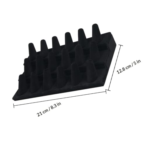 Présentoir à bagues moderne en MDF noir pour une mise en valeur chic sur comptoir
