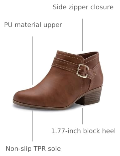 Image of Athlefit Women's Chunky Low Heel Short Ankle Boots