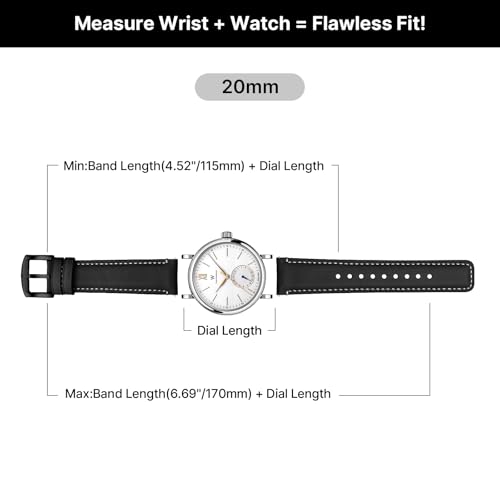Image of Fullmosa Quick Release Premium Leather Watch Strap | 24 /22 /21 /20 /19 /18mm,Burnished Leather Watch Band Compatible with Samsung Amazfit Fossil Replacement Belt for Men and Women