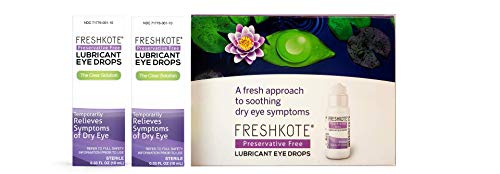 FRESHKOTE Preservative-Free Lubricant Eye Drops - .33 oz (Pack of 2) + 5 Single-Use Vial Pack