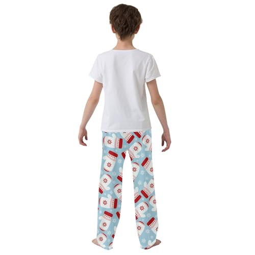Boys' Pants Christmas Mittens Cute Snowflakes Long Bottoms Jogger Pants Elastic Waist Trousers with Pockets S-XL3