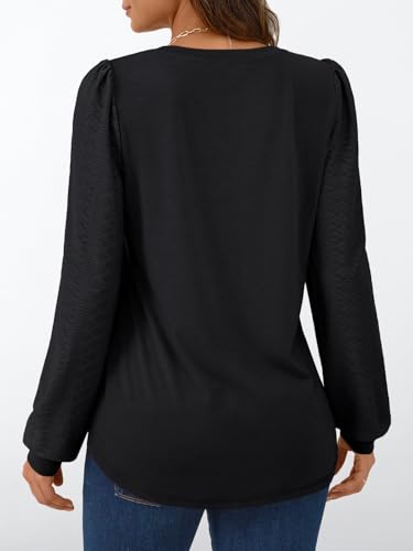 AUTOMET Womens Long Sleeve Tops Dressy Casual Blouses Business Shirts Fall Fashion 2025 Loose Fit Outifts Puff Trendy Clothes4