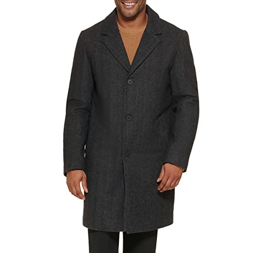 Image of DKNY Men's Wool Blend Notch Collar Coat