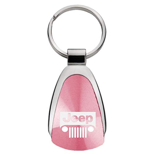 dantegts Jeep parrilla lágrima llavero Authentic Logo Llavero Llavero Lanyard, rosa, 2.75 Inch L x 1 Inch W