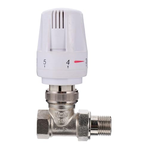 TOBBOMEY Válvula Termostática de Radiador Vías con Control Automático de Temperatura Ángulo Ajustable para Calefacción y Oficina