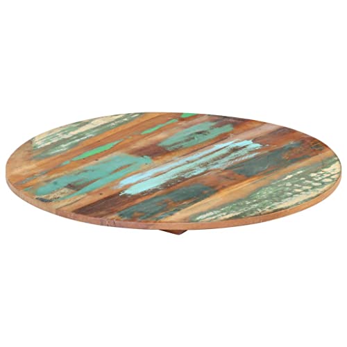 EDNRSOG 15.7 Inch Round Solid Reclaimed Wood Table Top, Handcrafted