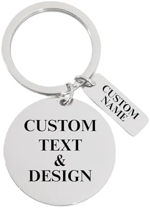 Custom Logo or Text Keychain – Double-Sided Engraved Silver Keych...