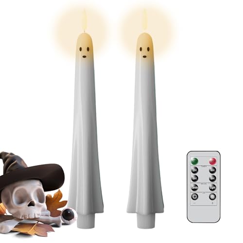 Velas Falsas - Velas Fantasma De Halloween Con Efecto Parpadeo | Candelabros LED Decoración Halloween Para Interior Exterior Acción De Gracias Chimenea Ventana Mesa Fiesta Comedor Decoración Hogar