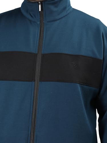 Image of CHKOKKO Mens Plus Size High Neck Winter Tracksuit Full Zip Jacket with Elastic Waist Lower Warm Soft Jogging Suit Activewear Set for Gym Running and Casual Wear