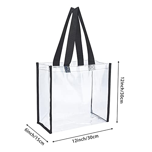 haoguagua 2-pack clear tote bag stadium approved 12x12x6 transparent see through clear tote bag for work concerts
