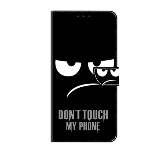 Funda para Xiaomi Redmi 10, Funda protectora magnética de piel sintética a prueba de golpes TPU Bumper Flip Phone Cover con ranura para tarjeta para Xiaomi Redmi 10, Don't touch me