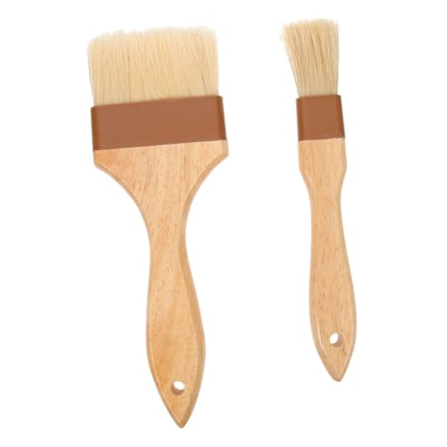 Luxshiny 2pcs Oil Brush Basting Brush for Grilling Baking Versatile Kitchen Tool with Beech Handle for Bbqs Picnics and Family Gatherings