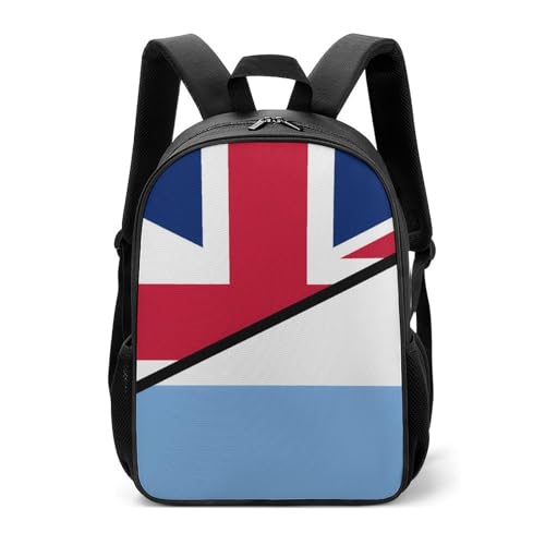 Argentina And United Kingdom Flag Travel Backpack Casual Daypack Shoulder Bag with Adjustable Shoulder Straps for Hiking