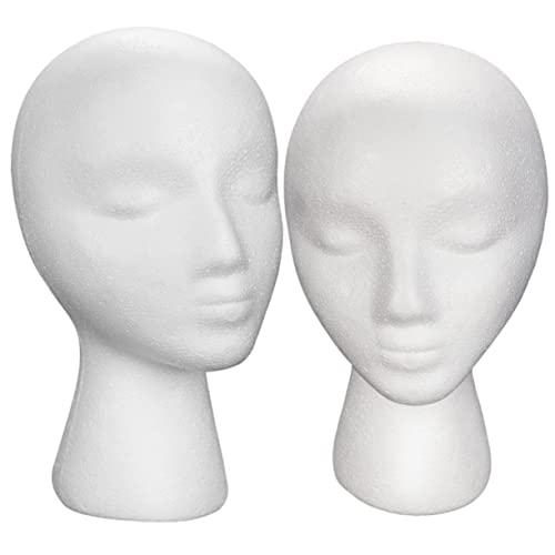 Baluue 2Pcs Mannequin Head for Wigs Hats Headpieces Display Sturdy Display Model for Wedding Veil Glasses Hair Accessories Reliable Structure Multi Purpose Use