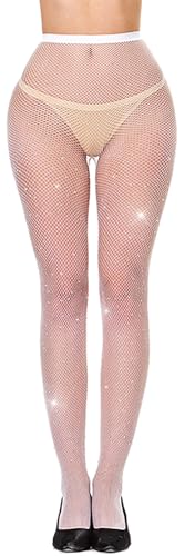 DTWAWA Collant Paillette Femme, Collant Resille Strass Collants Fantaisie