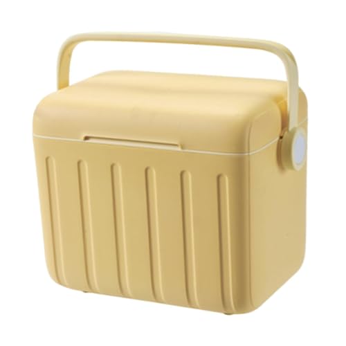 Menolana Cooler Box Storage Container for Freeze/Hot Food Multifunctional Ice Box Ice Retention Cooler for Stall Boat Outdoor Camping, Yellow