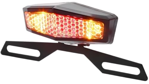 Feu arrière de moto stop et plaque 12V avec support d'immatriculation pour ATV