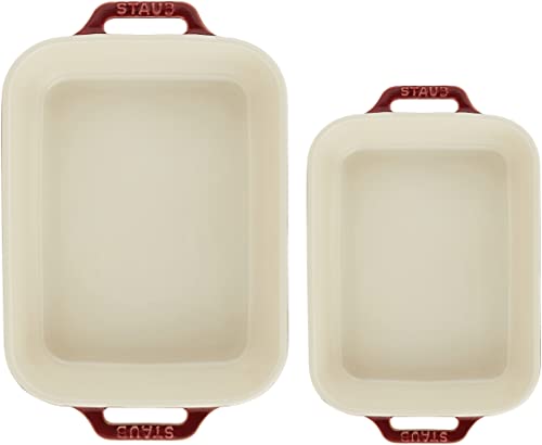 Staub Ceramics Rectangular Baking Dish Set, 2 Pc, Red #TOP1