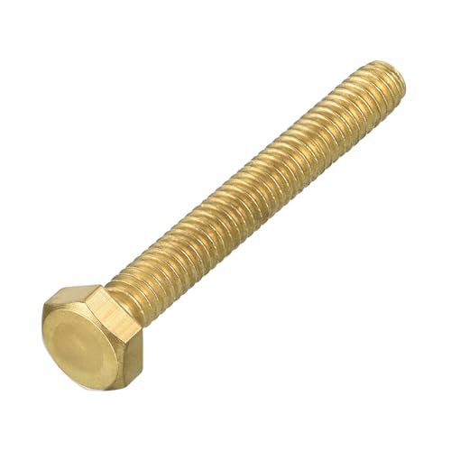 Image of METALLIXITY Hex Head Screw Bolt (1 /4-20x2) 1Pcs, Brass Fully Threaded Solid Brass Hex Bolts Machine Screws - for Machinery Repair