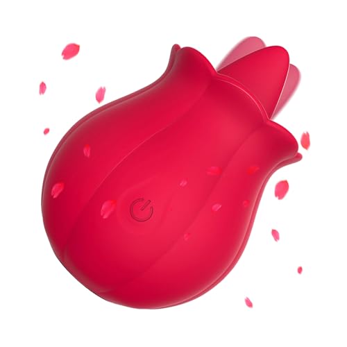 Image of Yume Sex Toys for Women, Rose Toy Vibrator with Licking Motion, Red | Flexible tongue motion and vibrating petals create layered external stimulation in a compact, easy-to-guide design.
