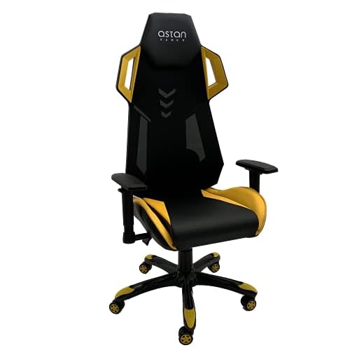 Astan Hogar Silla Gaming Stream Team Ergonómica, Reposabrazos 2d, Reclinable 155º, Negra/Amarilla AH-AG10100AM