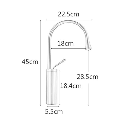 Lavabo de salle de bains robinet cascade mitigeur blanc orientable 360° - 3