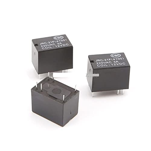 Relé JRC-21F 4100 de 12V con 6 pines para circuito impreso PCB paquete de 10 unidades
