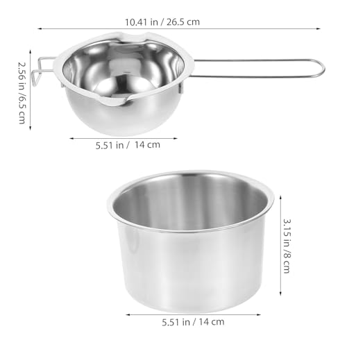 Ollas de baño maría en acero inoxidable con boquilla de fácil vertido para hacer velas, 2 uds 3