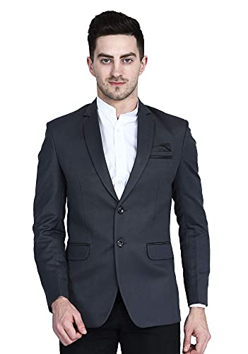 Image of TAHVO Grey Notched Lapel Blazer with Hanky