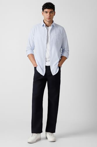 Image of Van Heusen Men's Casual Shirt for Men | Cotton | Stripe | Slim Fit | Full Sleeves |