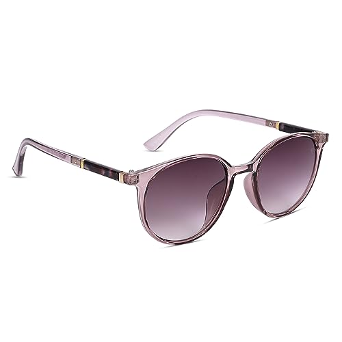 Image of Voyage UV Protected Brown Round Sunglasses for Women