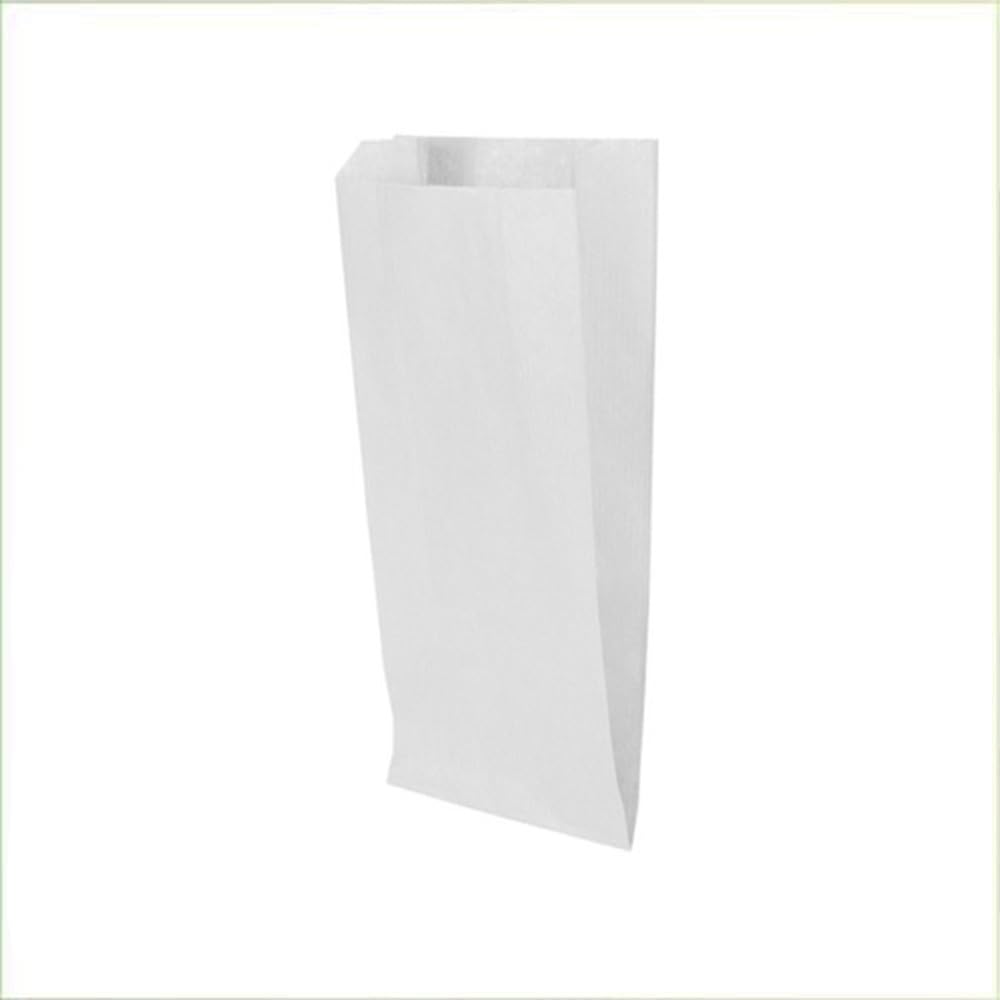 VIRSUS Torebki papierowe z papieru typu kraft, 200 sztuk, do artykułów spożywczych w formacie 14 x 30, białe koperty, idealne do pakowania chleba, słodyczy i produktów spożywczych