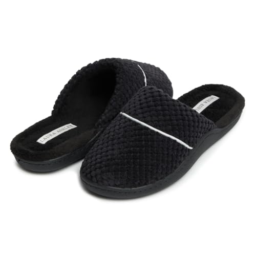 Image of Laura Ashley Women's Spa Slip-On Rugged Scuff Slipper, Non-Slip House Slippers with Cushioned Insole for Ladies