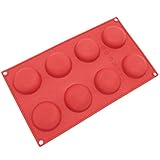 Freshware SL-130RD 8-Cavity Silicone Round Cookie, Chocolate, Candy and Gummy Mold