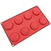 Freshware SL-130RD 8-Cavity Silicone Round Cookie, Chocolate, Candy and Gummy Mold