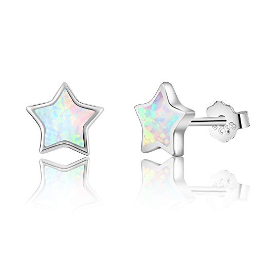 TIZU Niñas Pendientes de plata esterlina 925 post Hipoalergénico cierre de rosca con...