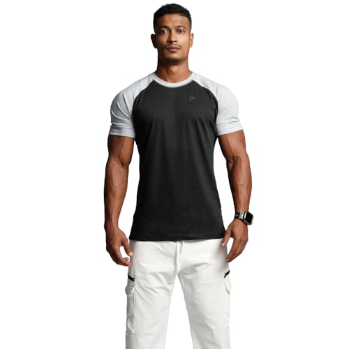 Image of Casual Short Sleeve Crew Neck Classic Wicking Breathable Fitness Muscle Athletic T Shirts Mens
