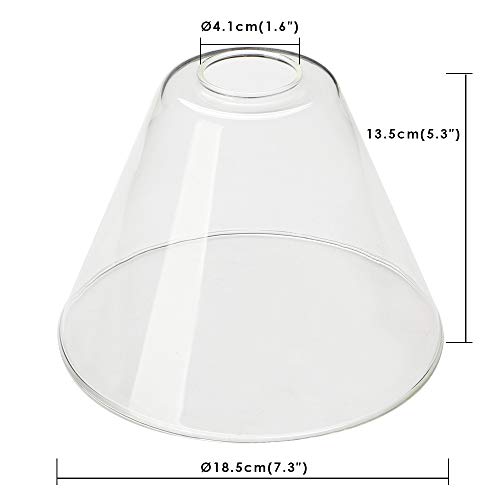 Abat-jour cône industriel transparent pour plafonnier et applique murale